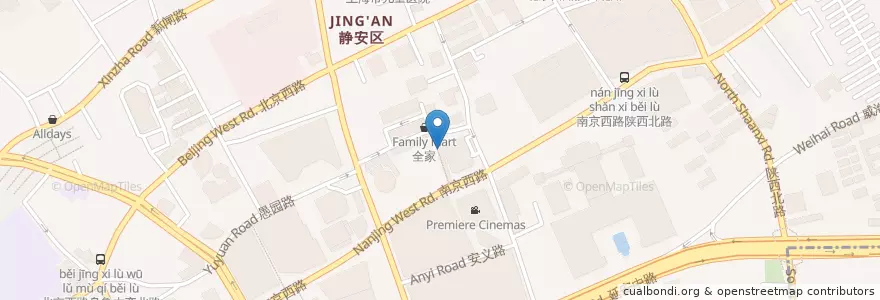 Mapa de ubicacion de L'Aria di Viaggio en الصين, شانغهاي, 静安区.