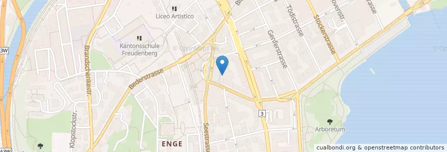 Mapa de ubicacion de Coworking Lounge Tessinerplatz en İsviçre, Zürih, Bezirk Zürich, Zürich.