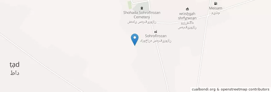 Mapa de ubicacion de سهروفیروزان en ایران, استان اصفهان, شهرستان فلاورجان, بخش پیربکران, سهروفیروزان.