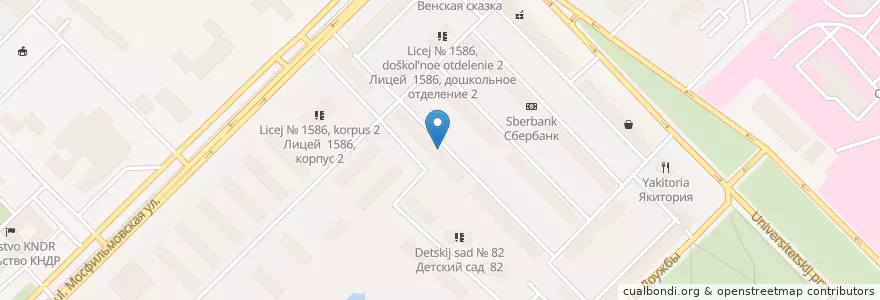 Mapa de ubicacion de СДЭК en ロシア, 中央連邦管区, モスクワ, Западный Административный Округ, Район Раменки.