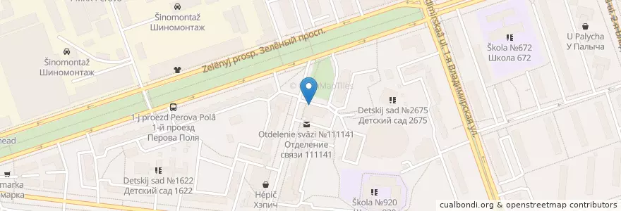 Mapa de ubicacion de Сова en Rusland, Centraal Federaal District, Moskou, Восточный Административный Округ, Район Перово.