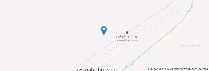 Mapa de ubicacion de چم سنگر en İran, Luristan Eyaleti, شهرستان خرم آباد, بخش پاپی, چم سنگر.