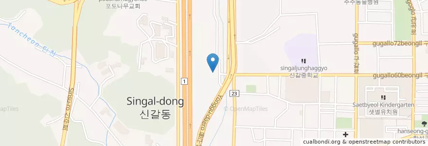 Mapa de ubicacion de 신갈외식타운 en Corée Du Sud, Gyeonggi, 용인시, 기흥구.