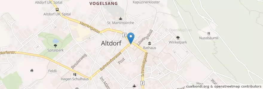 Mapa de ubicacion de Polizeiposten Altdorf en Zwitserland, Uri, Altdorf (Ur).