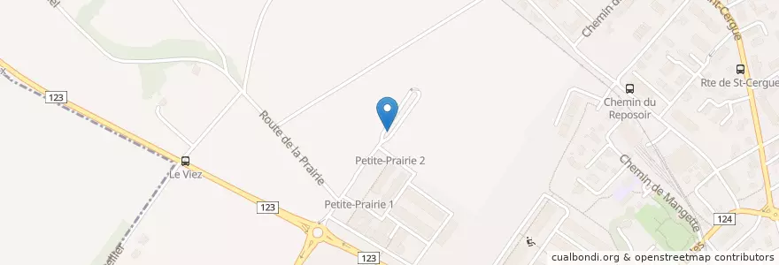 Mapa de ubicacion de Nyon Petite Prairie en Schweiz, Waadt, District De Nyon, Nyon.