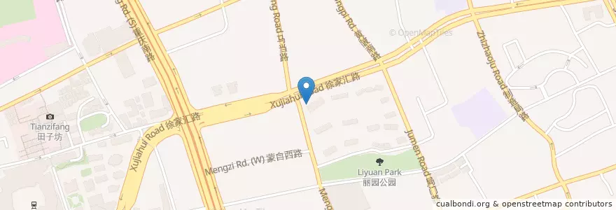 Mapa de ubicacion de Starbucks en China, Shanghai, Huangpu.
