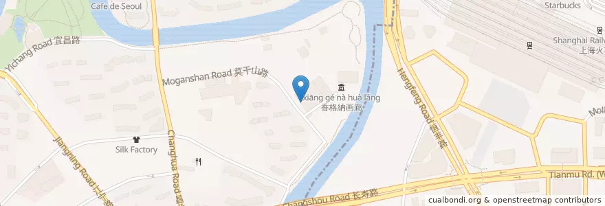 Mapa de ubicacion de M Art Center en 중국, 상하이, 징안구.