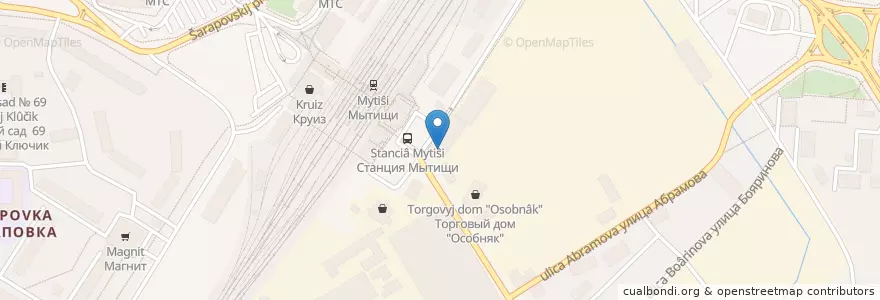 Mapa de ubicacion de KFC en Rusia, Distrito Federal Central, Óblast De Moscú, Городской Округ Мытищи.