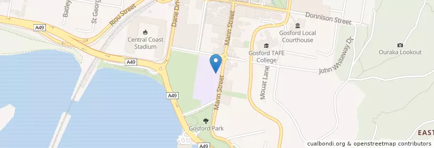 Mapa de ubicacion de South End Social en Australia, New South Wales, Central Coast Council.