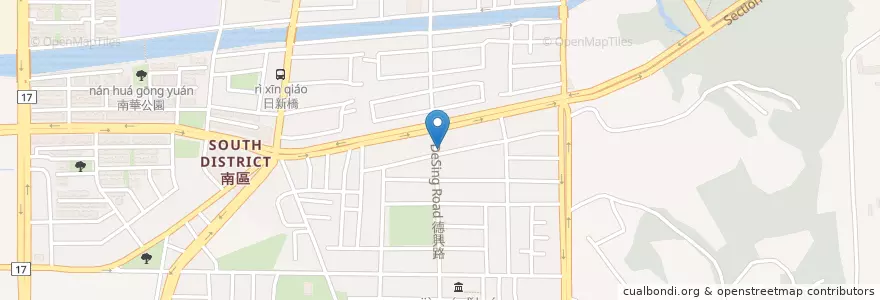 Mapa de ubicacion de 早安美芝城 en 臺灣, 臺南市, 南區.