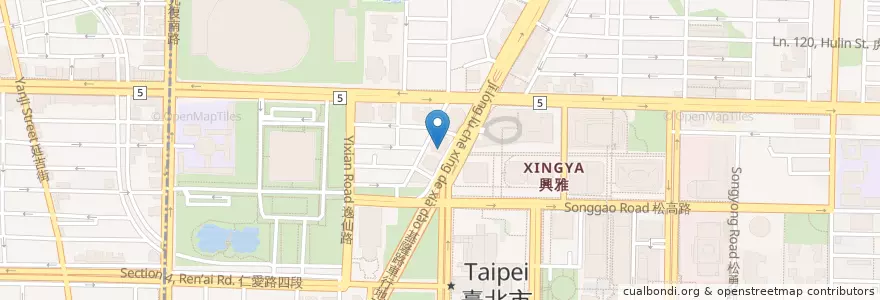 Mapa de ubicacion de 台北旌旗教會 en 臺灣, 新北市, 臺北市, 信義區.