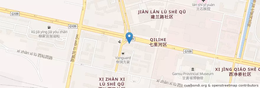 Mapa de ubicacion de 工商银行 en Chine, Gansu, 兰州市 (Lanzhou), 七里河区, 西站街道.