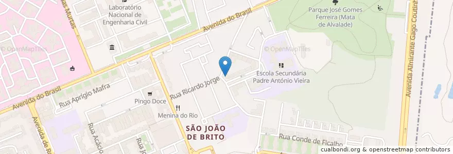 Mapa de ubicacion de Toca do Raposo en Portogallo, Área Metropolitana De Lisboa, Lisbona, Grande Lisboa, Lisbona, Alvalade.