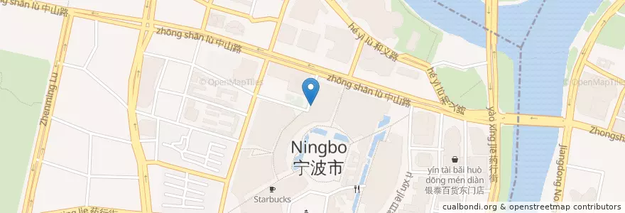 Mapa de ubicacion de 星巴克 en الصين, تشيجيانغ, نينغبو, 海曙区.