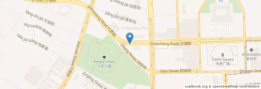 Mapa de ubicacion de Hotpot en China, Sichuan, 成都市, 青羊区, 少城街道.