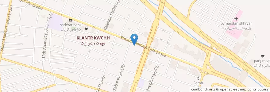 Mapa de ubicacion de keshavarzi bank en Иран, Восточный Азербайджан, شهرستان تبریز, بخش مرکزی شهرستان تبریز, تبریز.