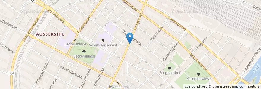 Mapa de ubicacion de Longstreet Bar Club en 스위스, 취리히, Bezirk Zürich, Zürich.