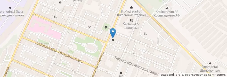 Mapa de ubicacion de ЛекОблФарм en Russie, District Fédéral Du Nord-Ouest, Oblast De Léningrad, Saint-Pétersbourg, Кронштадтский Район, Кронштадт.