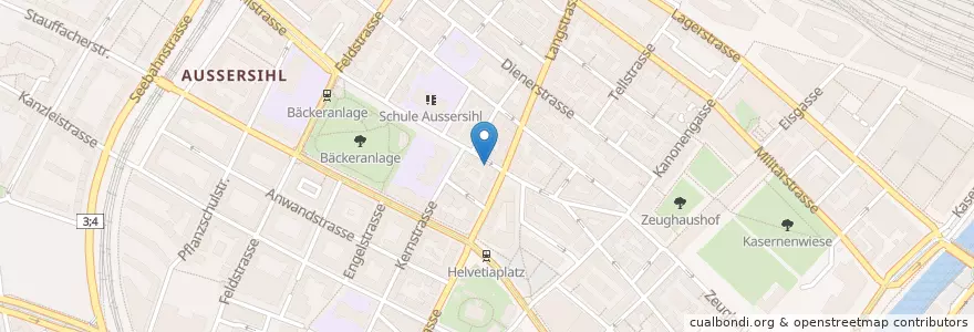 Mapa de ubicacion de Red Lips Cabaret Bar en Suisse, Zurich, District De Zurich, Zurich.