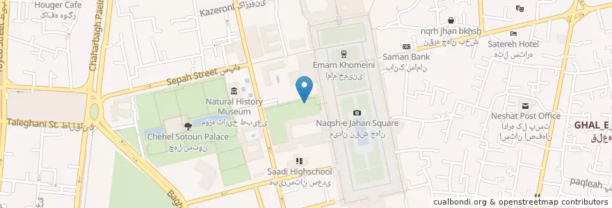 Mapa de ubicacion de اصفهان en Iran, Esfahan, شهرستان اصفهان, بخش مرکزی شهرستان اصفهان, اصفهان.