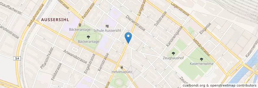 Mapa de ubicacion de Green Mango Internet Cafe Bar en Svizzera, Zurigo, Distretto Di Zurigo, Zurigo.