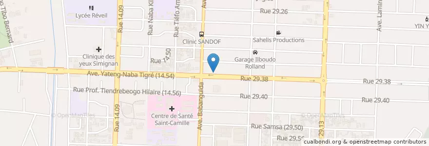 Mapa de ubicacion de Fasovet+ en ブルキナファソ, Centre, Kadiogo, ワガドゥグー.