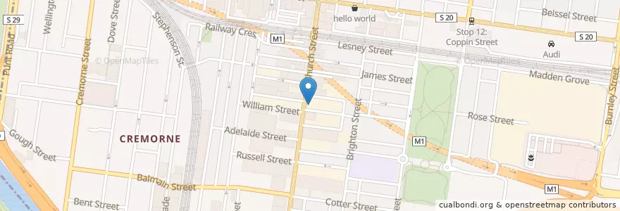 Mapa de ubicacion de 7 Grams en Австралия, Виктория, City Of Yarra.