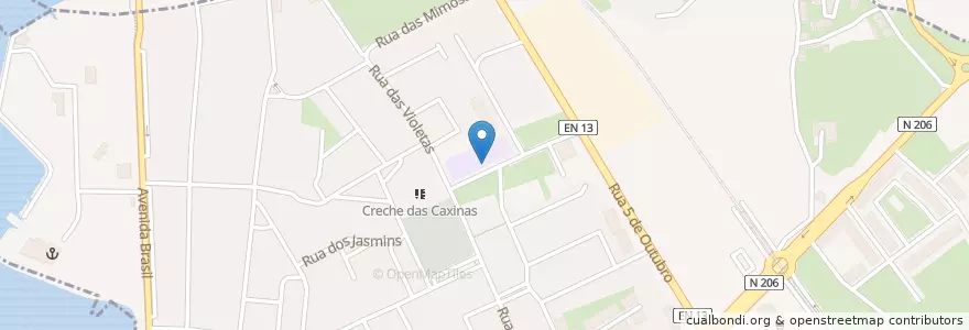 Mapa de ubicacion de Escola das Violetas Vila do Conde en Portugal, Norte, Área Metropolitana Do Porto, Porto, Póvoa De Varzim, Vila Do Conde, Vila Do Conde.