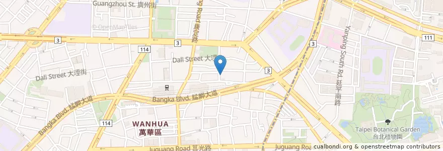 Mapa de ubicacion de Tsubi COffee en 台湾, 新北市, 台北市, 万華区.
