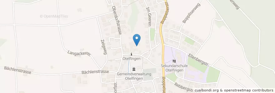 Mapa de ubicacion de Restaurant Brauerei en Suiza, Zúrich, Bezirk Dielsdorf, Otelfingen.