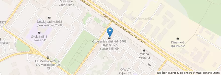 Mapa de ubicacion de Почта Банк en Russie, District Fédéral Central, Moscou, Южный Административный Округ, Район Москворечье-Сабурово.