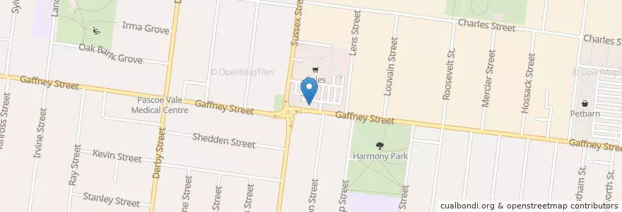 Mapa de ubicacion de Hangar Cafe Restaurant en Australia, Victoria, City Of Moreland.