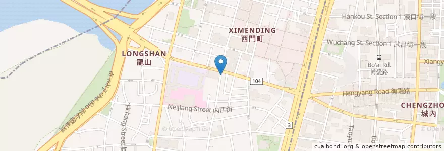 Mapa de ubicacion de 阿川滷味 en 台湾, 新北市, 台北市, 万華区.