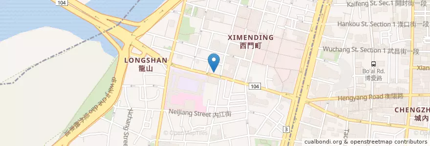 Mapa de ubicacion de 湖南飲食棧 en 台湾, 新北市, 台北市, 万華区.