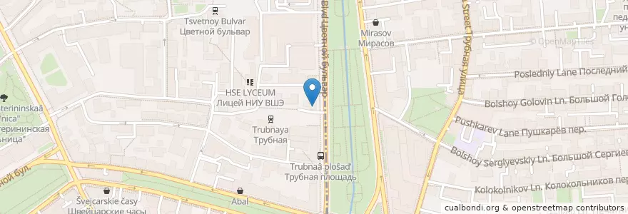 Mapa de ubicacion de Burley lounge en Russia, Central Federal District, Moscow, Central Administrative Okrug, Meshchansky District, Tverskoy District.