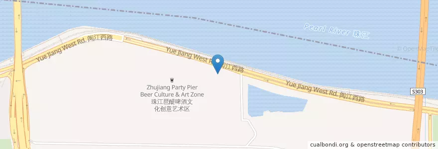 Mapa de ubicacion de JZ club en Cina, Guangdong, 广州市, 天河区, 海珠区, 琶洲街道.