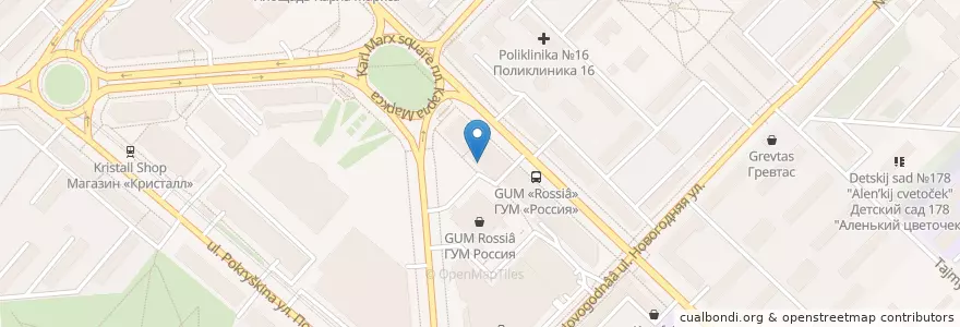 Mapa de ubicacion de Гуси в городе en ロシア, シベリア連邦管区, ノヴォシビルスク州, ノヴォシビルスク管区.