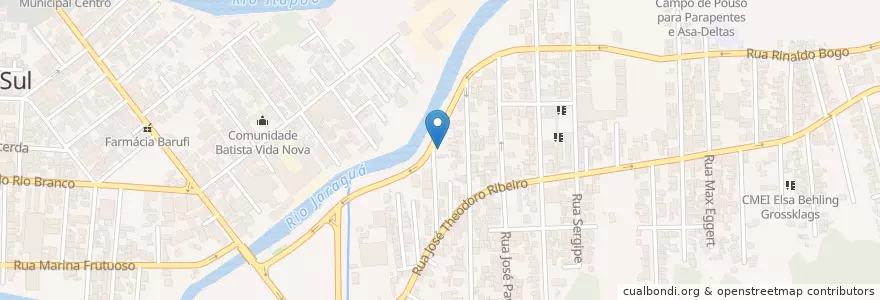 Mapa de ubicacion de Viacredi en ブラジル, 南部地域, サンタ カタリーナ, Região Geográfica Intermediária De Joinville, Microrregião De Joinville, Jaraguá Do Sul.