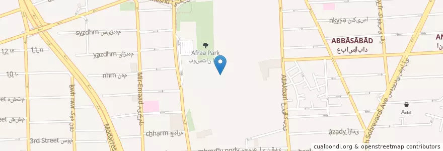 Mapa de ubicacion de پارکینگ شماره ۴ en イラン, テヘラン, شهرستان تهران, テヘラン, بخش مرکزی شهرستان تهران.