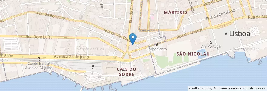 Mapa de ubicacion de Pesqueiro 25 en ポルトガル, Área Metropolitana De Lisboa, Lisboa, Grande Lisboa, Misericórdia.