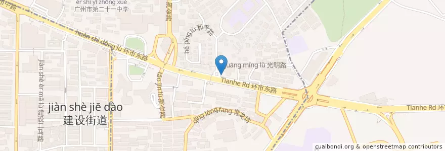 Mapa de ubicacion de 中国民生银行 en 中国, 広東省, 広州市, 越秀区, 华乐街道.