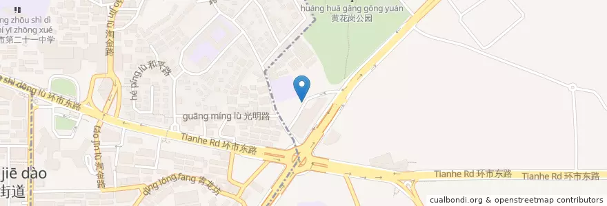 Mapa de ubicacion de 广州市越秀区骨伤科医院 en China, Guangdong, Guangzhou, 越秀区, 华乐街道.