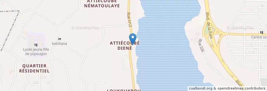 Mapa de ubicacion de Oilibya en Côte D’Ivoire, Abidjan, Attécoubé.