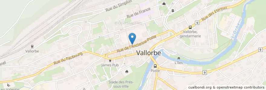 Mapa de ubicacion de Isabelle Decker en Switzerland, Vaud, District Du Jura-Nord Vaudois, Vallorbe.