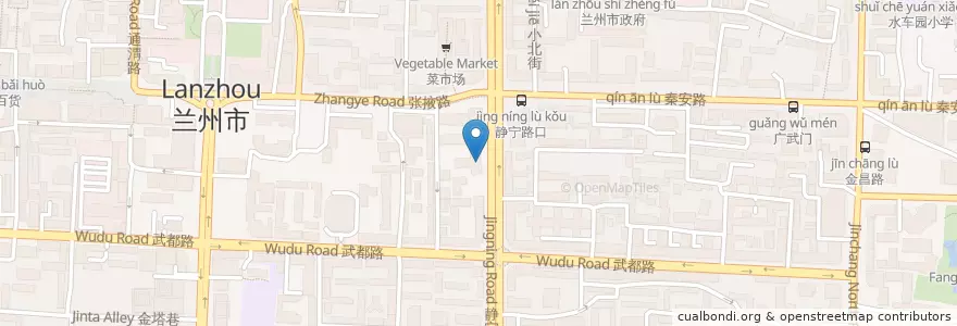 Mapa de ubicacion de 新兴国际电影城 en 中国, 甘肃省, 兰州市 (Lanzhou), 城关区.