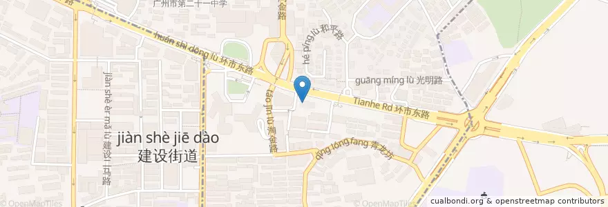 Mapa de ubicacion de 阿美达 en Cina, Guangdong, 广州市, 越秀区, 华乐街道.