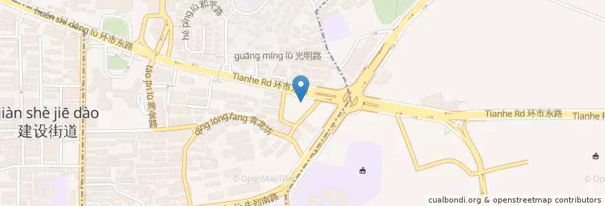 Mapa de ubicacion de 中国农业银行 en China, Guangdong, Guangzhou, 越秀区, 华乐街道.
