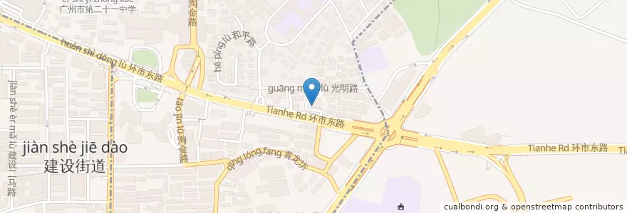 Mapa de ubicacion de 御彩酒家 en Chine, Guangdong, Canton, 越秀区, 华乐街道.