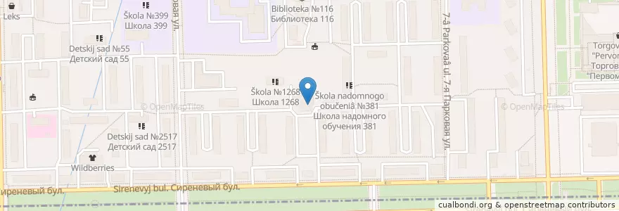 Mapa de ubicacion de Единство en Rusia, Distrito Federal Central, Москва, Восточный Административный Округ, Район Северное Измайлово.