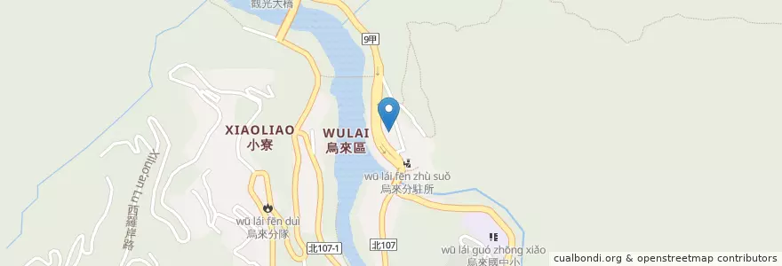 Mapa de ubicacion de 包廂式單車停車位 en Tayvan, 新北市, 烏來區.